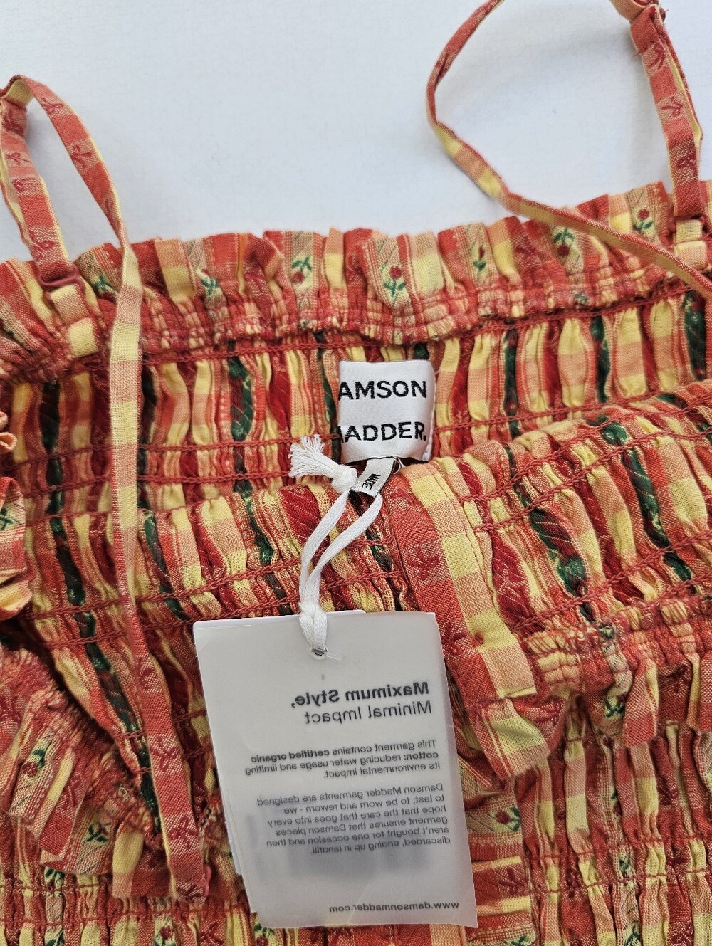 Damson Madder Grace Smocked Cotton Midi Sundress - Picture 5 of 9